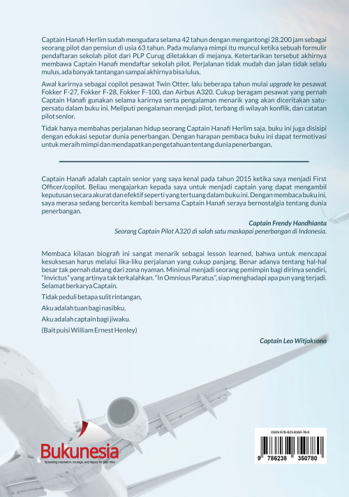 Buku Last Flight Pilot: Autobiografi Captain Hanafi Herlim - Menjadi Pilot, Terbang Di Wilayah Konflik, Dan Catatan Pilot Senior - Gambar 4