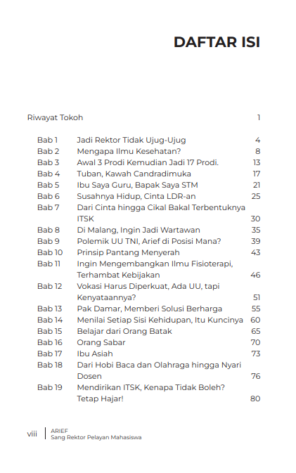 Buku Arief Sang Rektor Pelayan Mahasiswa Memoar Perjalanan Karier, Wawasan, Serta Filosofi Hidup yang Bermakna - Gambar 2