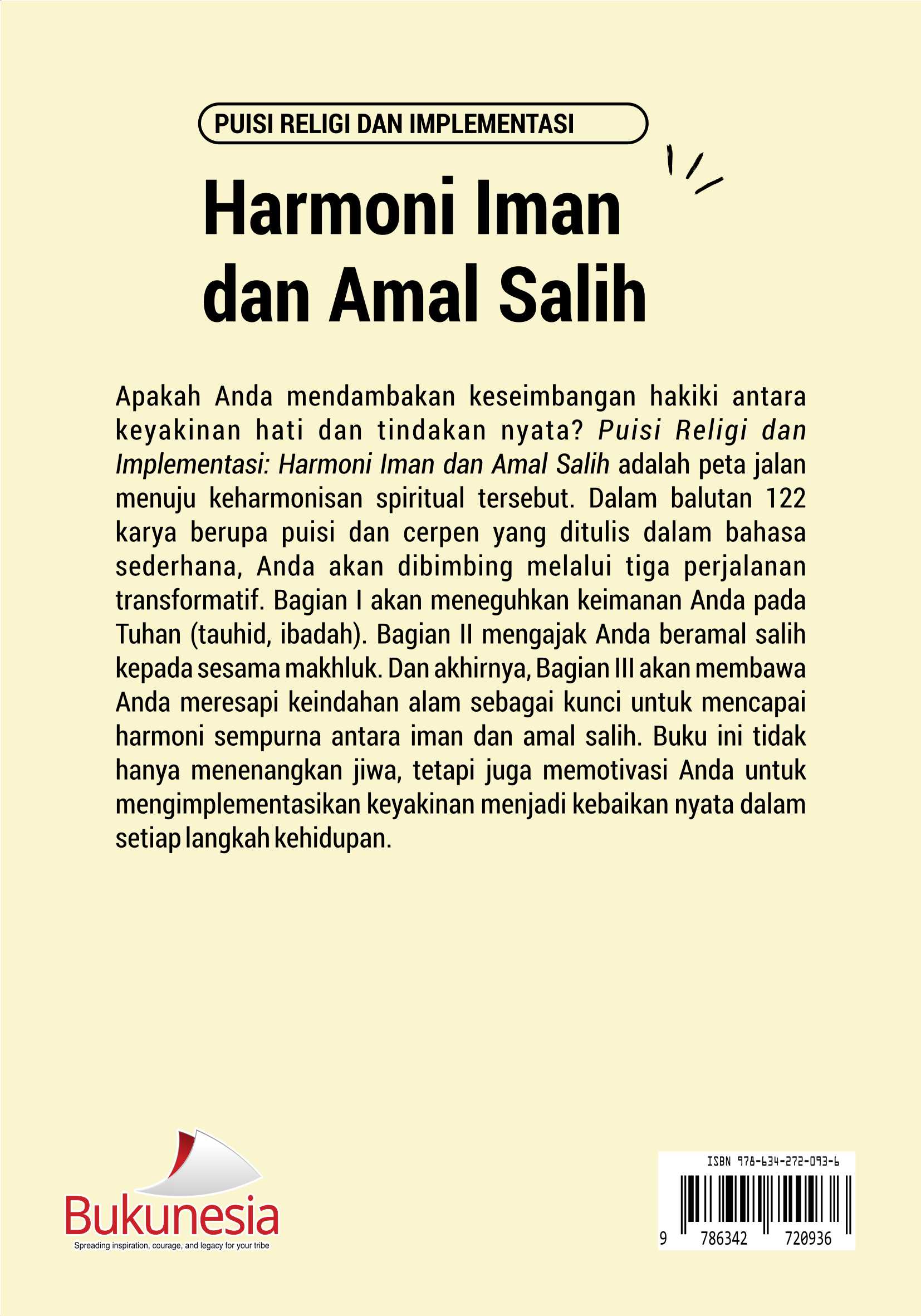 Buku Puisi Religi Dan Implementasi Harmoni Iman dan Amal Salih - Gambar 13