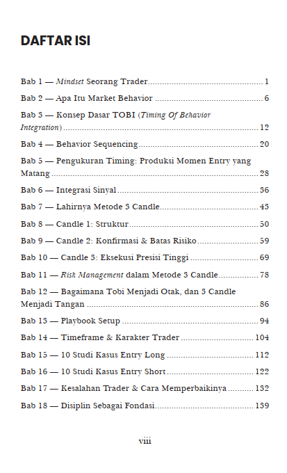Buku Price Action Behavior System Tobi + 3 Candle: Sistem Entry Yang Simple, Objektif, dan Profitable - Gambar 2
